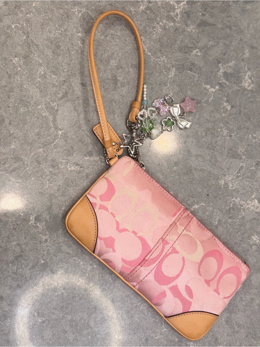 Coach Pink Signature Optic Wristlet - Picture 2 of 5